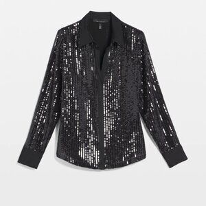 nwt WHITE HOUSE BLACK MARKET sequin long sleeve shirt xs
